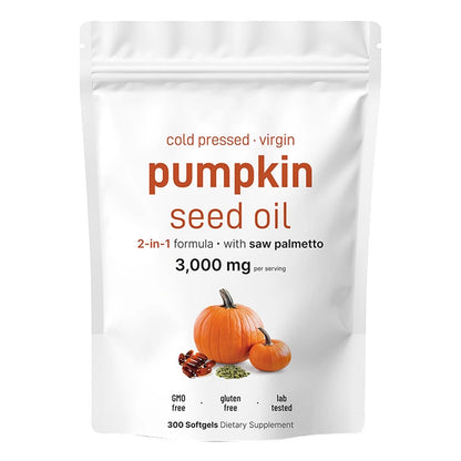 Pumpkin _ Oil 3000Mg 240 Count Supports_Urinary Tract Pumpkin Oil_Supplement Non_Gmo Pumpkin Oil Health_Support 300Capsules